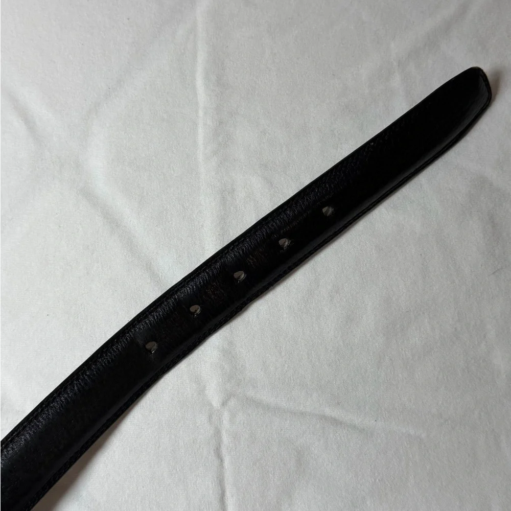 Men's Cole Haan Size 40 Genuine Black Leather Belt with Gold Buckle